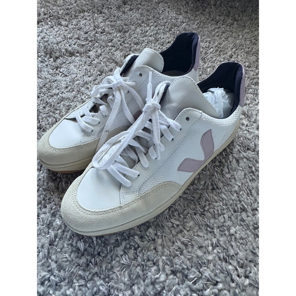Veja V-12 B-Mesh‎ White Lavender Cream Sneakers Size 10